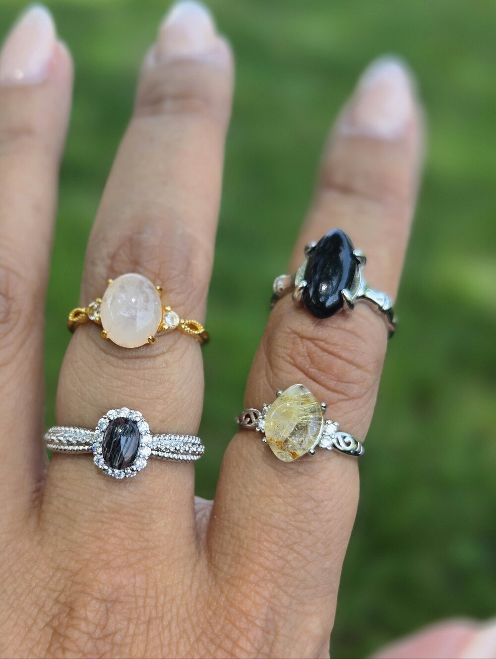 Dainty Golden Rutilated Quartz Ring - Picture 2 of 3